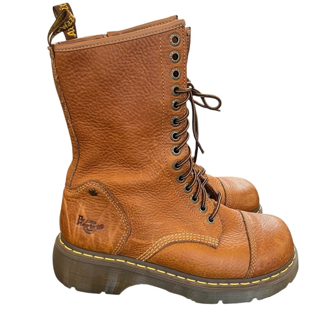 Vintage Dr. Martens Miranda Brown Leather Lace Up Boots Size 10 US Women’s
